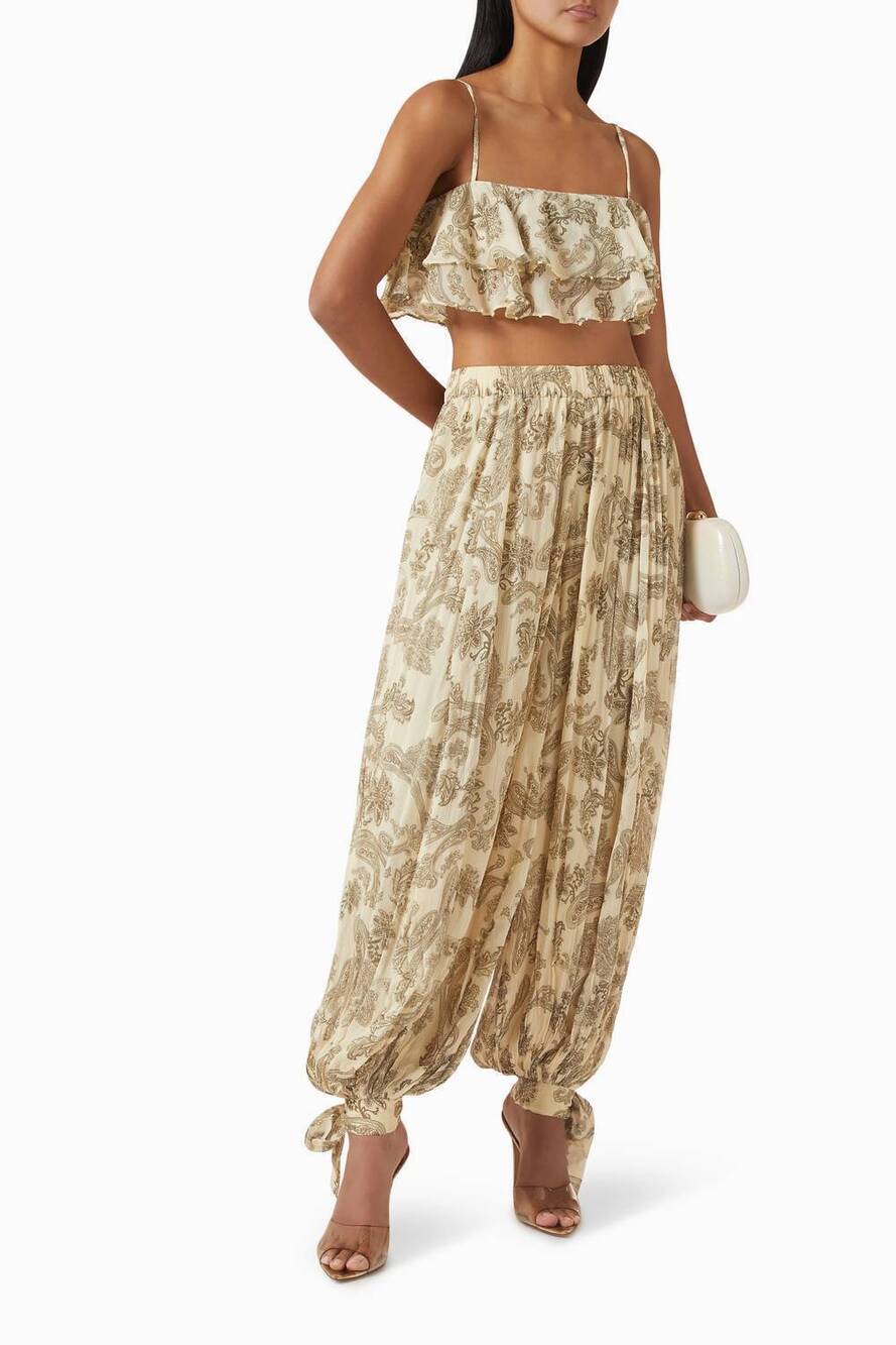 NEW HEMANT & NANDITA ruffle top and harem pant set